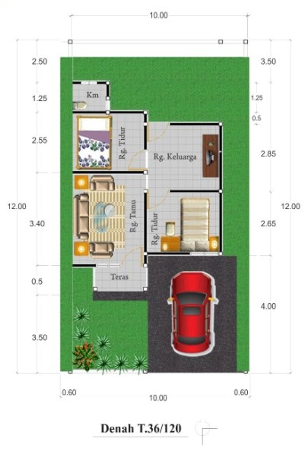 foto denah rumah tipe SUBSIDI 36 perumahan GRIYA MAWADDAH I