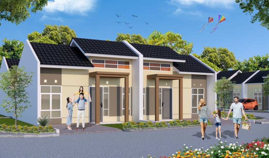 foto tampak rumah tipe Hanjuang 22 / 97 perumahan SASAK PERMAI