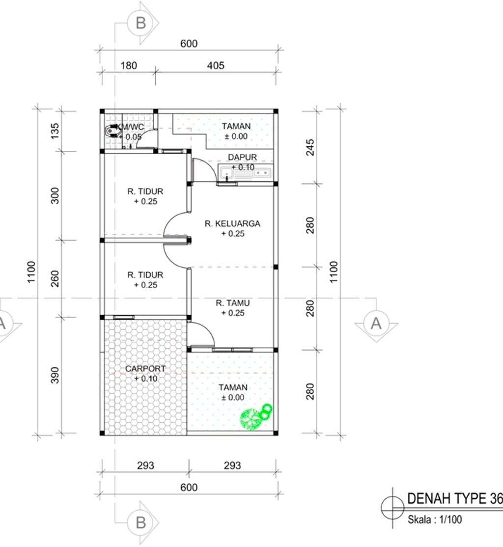 foto denah rumah tipe SUBSIDI perumahan GRIYA WRINGIN ASRI