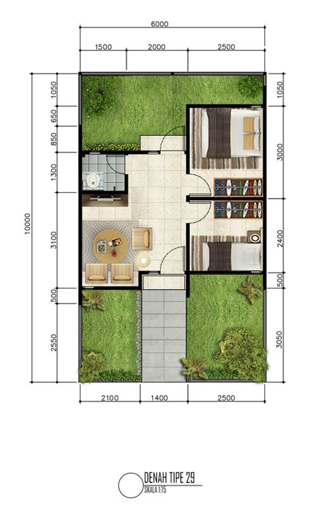 foto denah rumah tipe 29/60 perumahan TAMAN SUKAMULYA INDAH