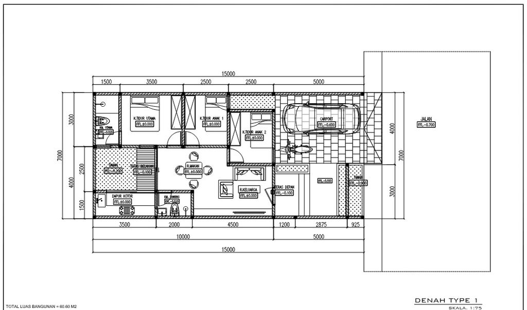 foto denah rumah tipe 60/168 perumahan CIHEULANG REGENCY