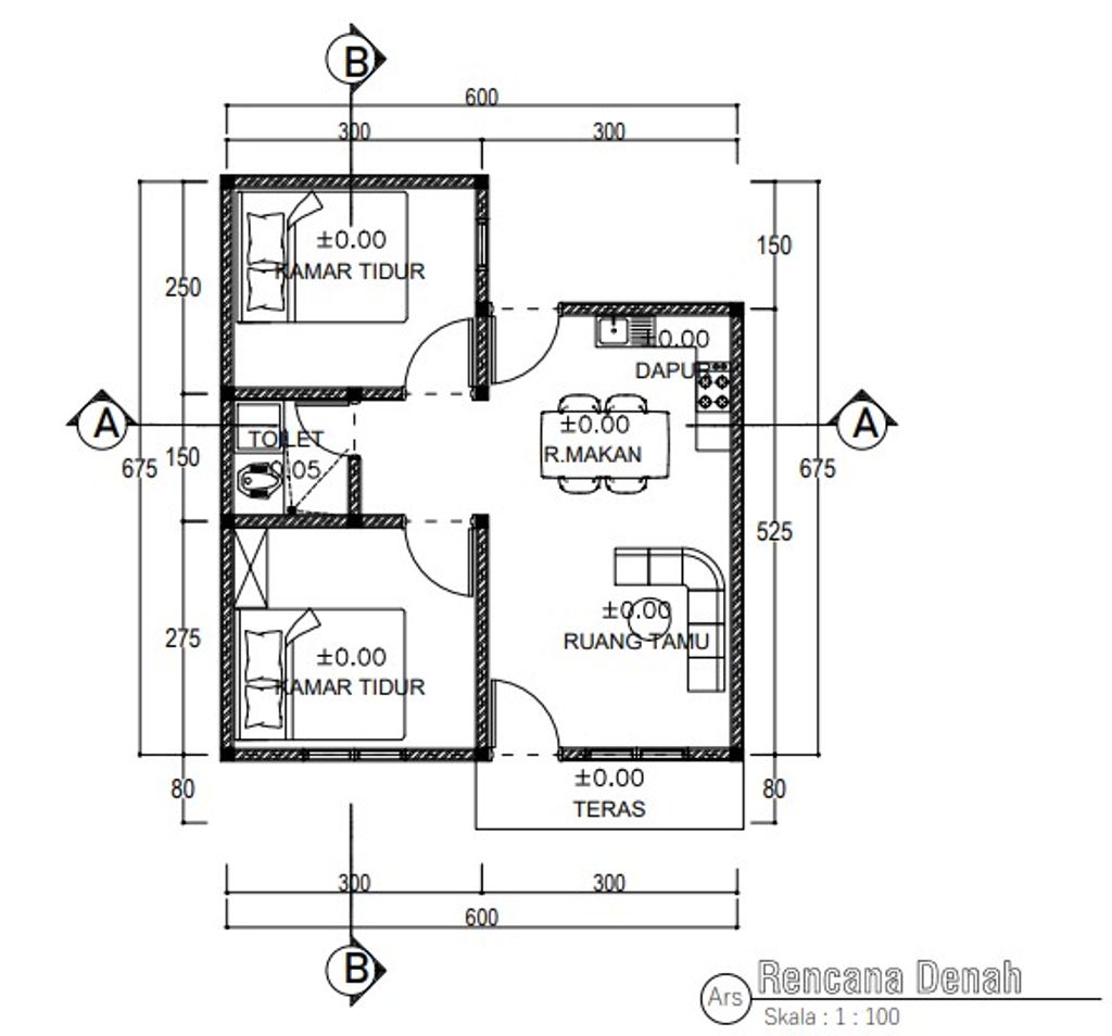 foto denah rumah tipe 36 perumahan PERMAI INDAH REGENCY
