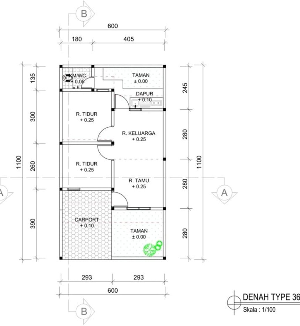 foto denah rumah tipe 32/66 BLOK B2 perumahan GRIYA WRINGIN ASRI