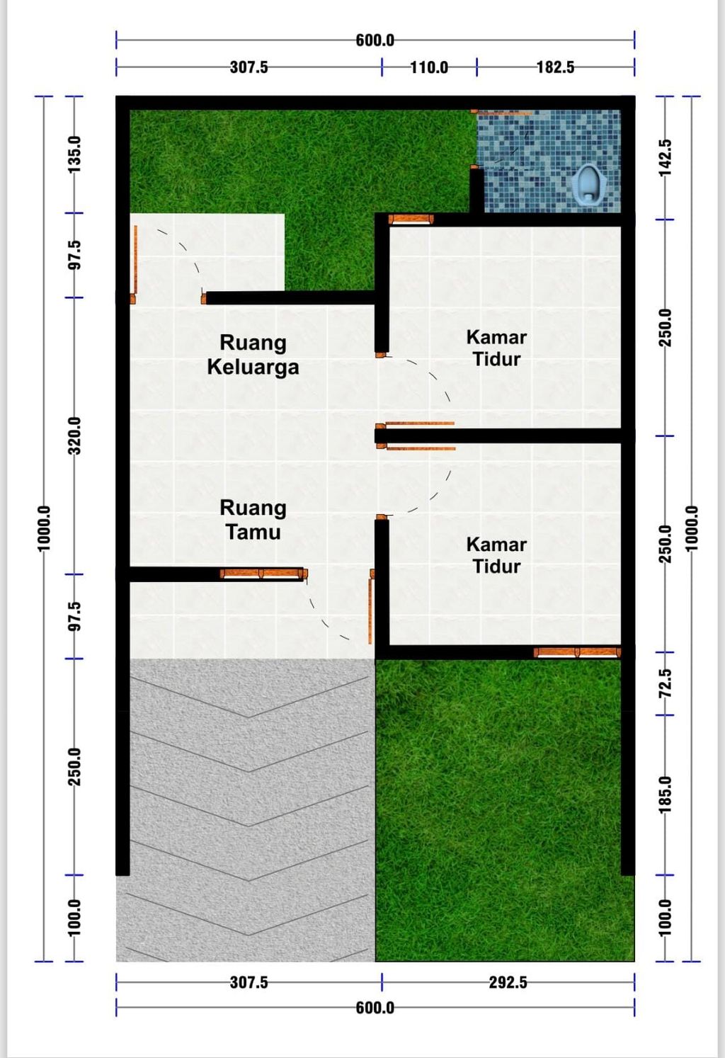 foto denah rumah tipe Subsidi perumahan GRIYA SEJAHTERA 2-4
