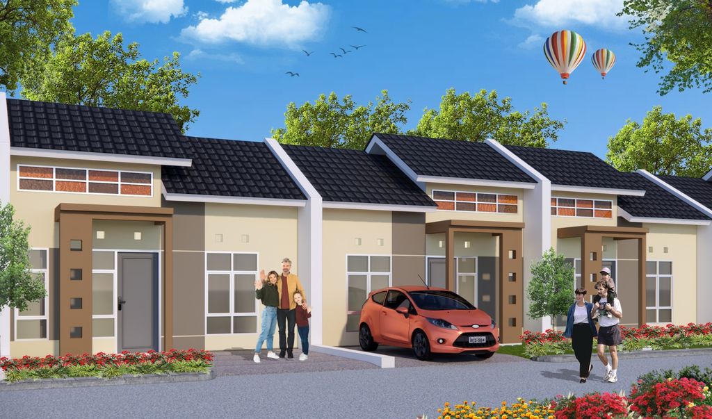 foto tampak rumah tipe Hanjuang 25 / 63 perumahan SASAK PERMAI