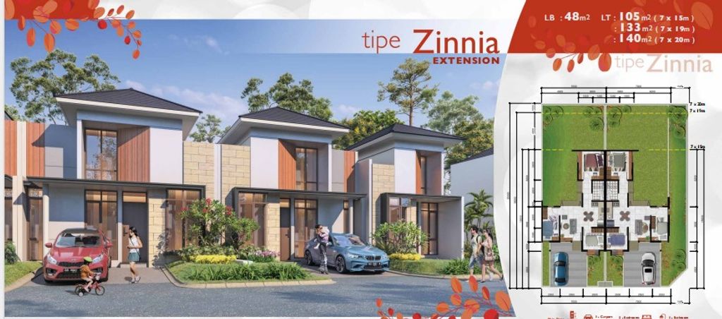 foto tampak rumah tipe ZINNIA std - EXTENSION perumahan CITRA RAYA - CLUSTER GIVERNY