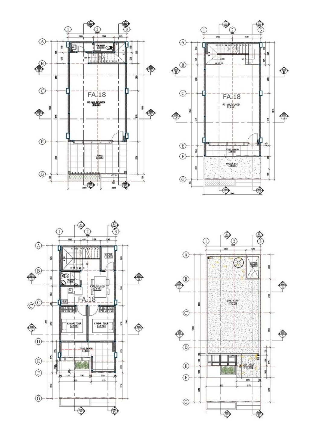 foto denah rumah tipe FA-001 perumahan ANWA RESIDENCE PURI