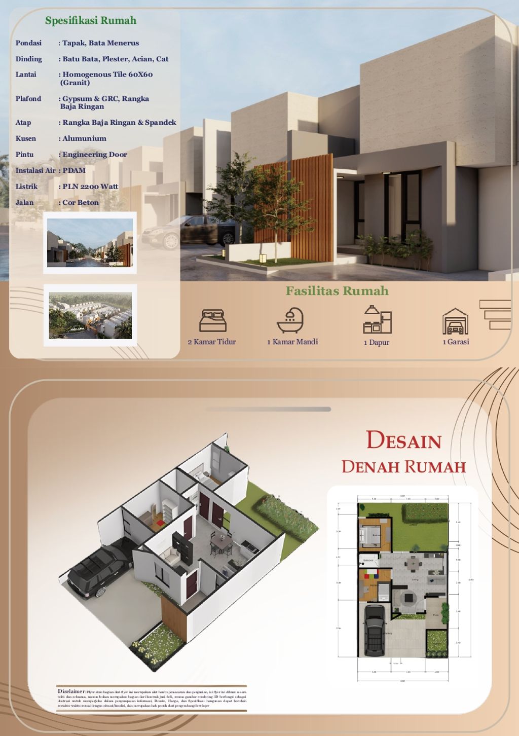 foto denah rumah tipe T47 perumahan PURI INDAH PASAR BARU