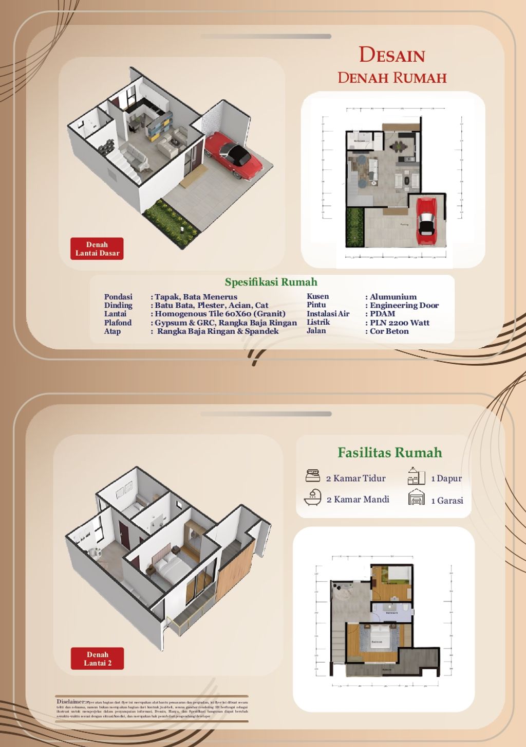 foto denah rumah tipe T77 perumahan PURI INDAH PASAR BARU