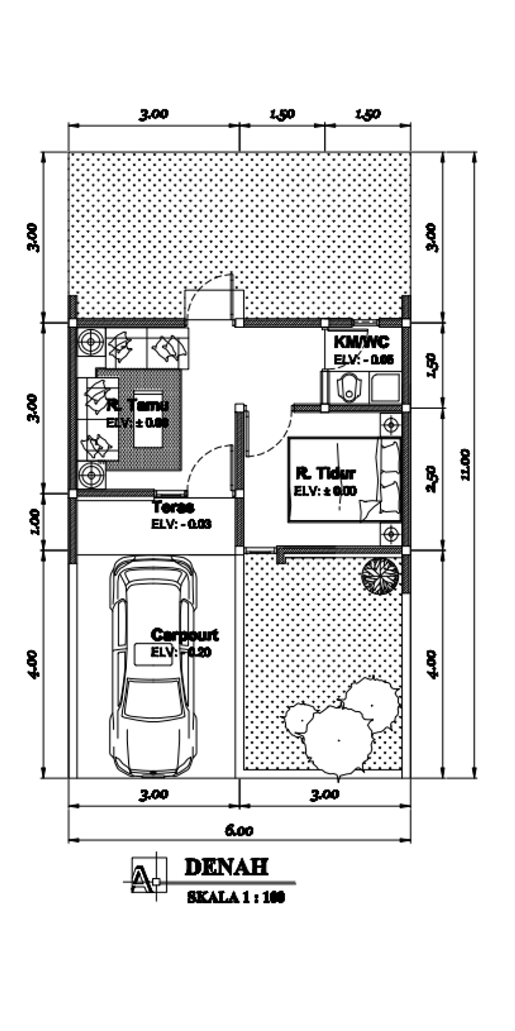 foto denah rumah tipe 24/77 perumahan GRAND EMERALD PURI