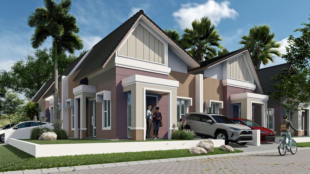 foto tampak rumah tipe T-48 POJOK perumahan BULAN TERANG UTAMA DAN KAWASAN NEW CITY MALANG