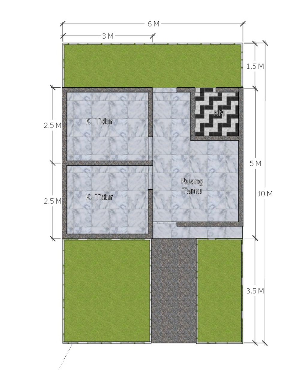 foto denah rumah tipe 30/60 perumahan Perumahan Lembah berkah