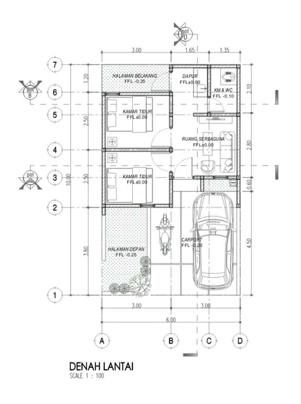 foto denah rumah tipe 30/60 perumahan ALAM HARMONI TUKUM