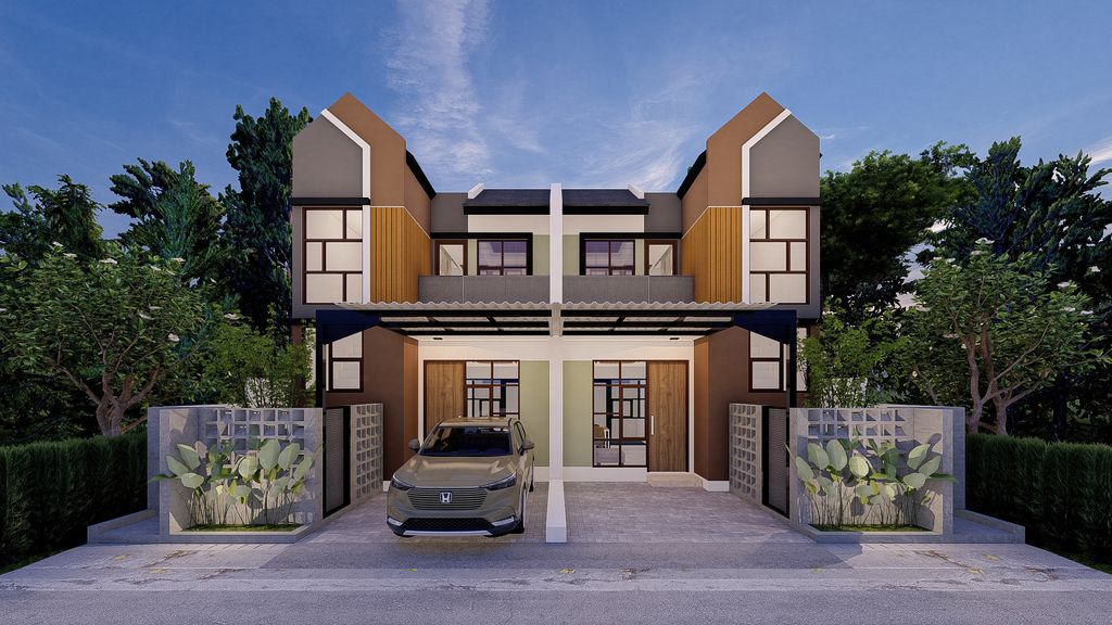 foto tampak rumah tipe ASTER + perumahan CASA GREEN KARAWANG