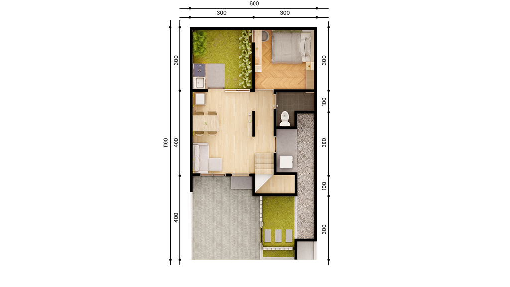 foto denah rumah tipe ASTER + perumahan CASA GREEN KARAWANG