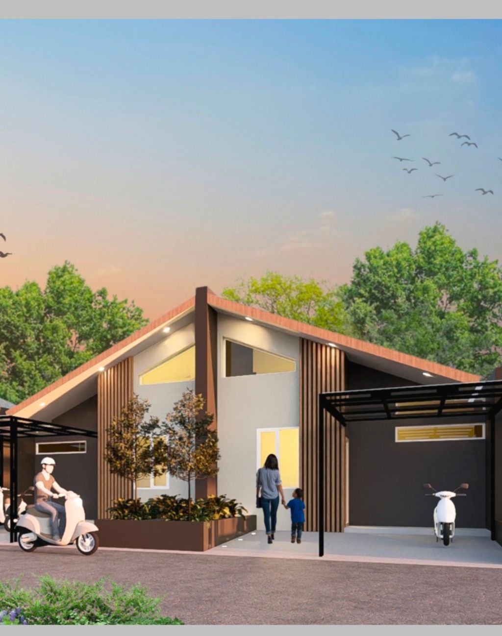 foto tampak rumah tipe SUBSIDI perumahan VICTORIA RESIDENCE HILL