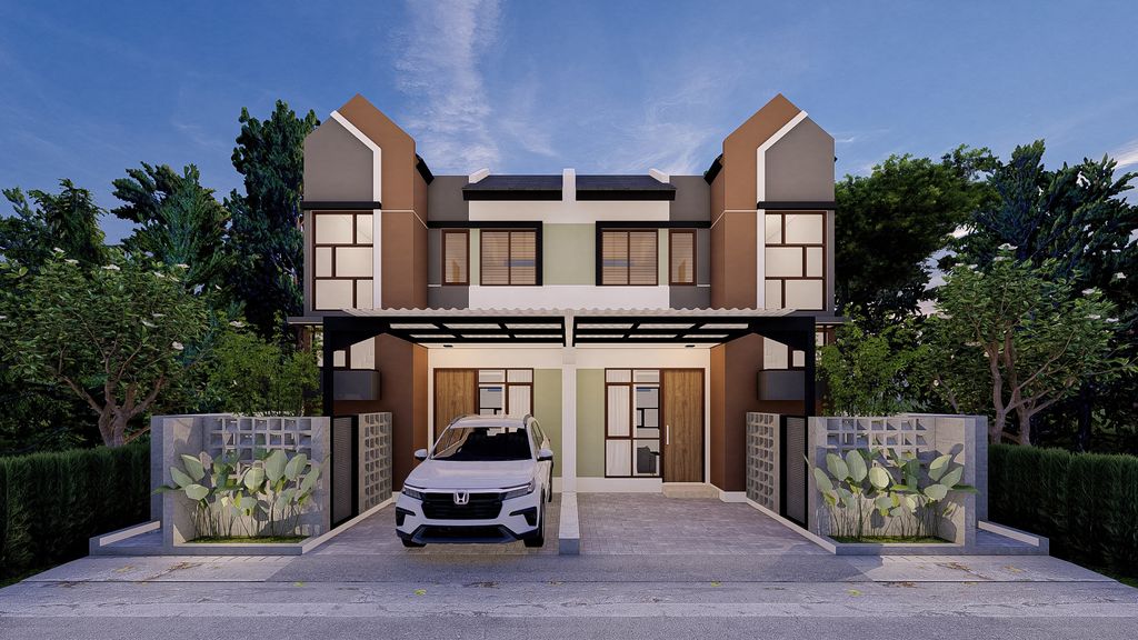 foto tampak rumah tipe BRASSIA perumahan CASA GREEN KARAWANG