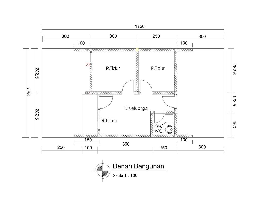 foto denah rumah tipe T-36 B perumahan BULAN TERANG UTAMA DAN KAWASAN NEW CITY MALANG