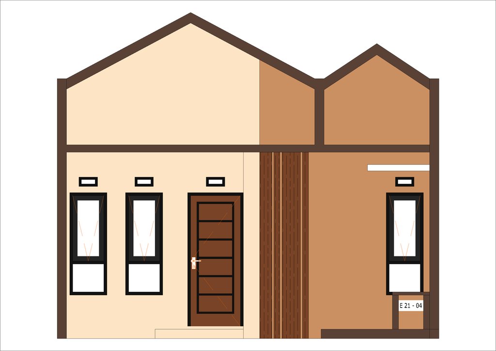 foto tampak rumah tipe E21-4 (2025) perumahan Puri Anggrek Serang 4 Teritih