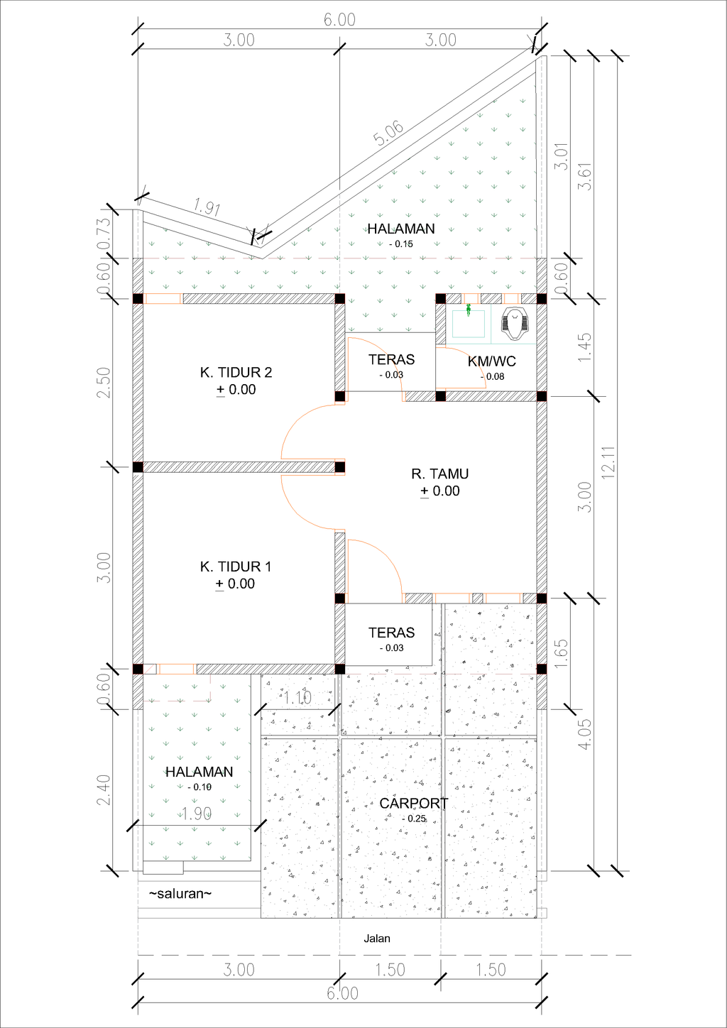 foto denah rumah tipe E21-5 (2025) perumahan Puri Anggrek Serang 4 Teritih
