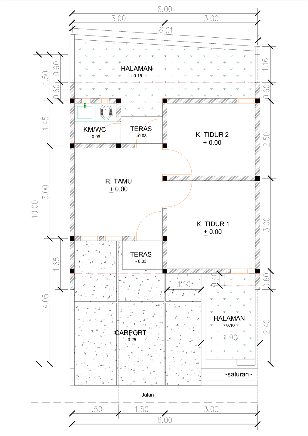 foto denah rumah tipe E21-4 (2025) perumahan Puri Anggrek Serang 4 Teritih