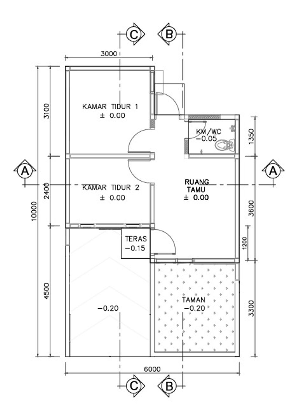 foto denah rumah tipe kasuari perumahan AquilaValley