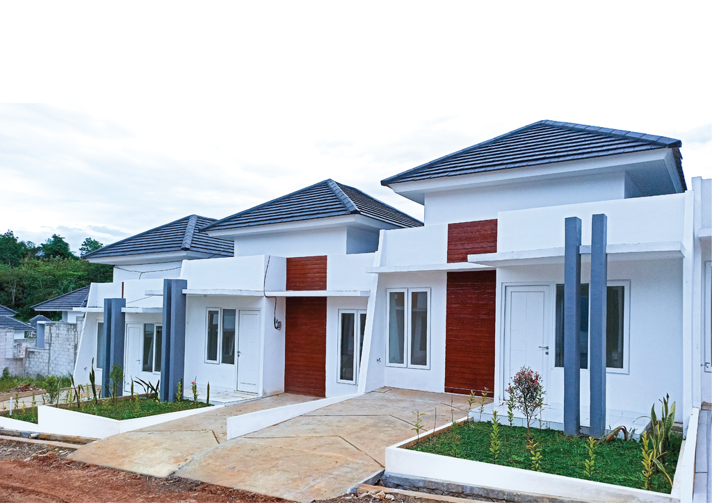 foto tampak rumah tipe Macaw II perumahan AquilaValley