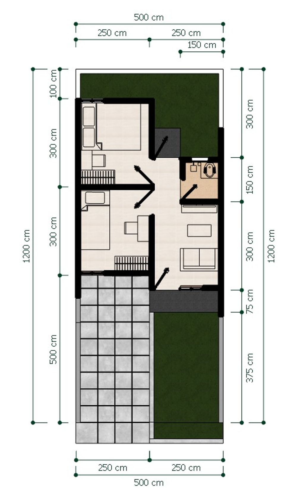 foto denah rumah tipe 36/84 perumahan DRANGONG RESIDENCE