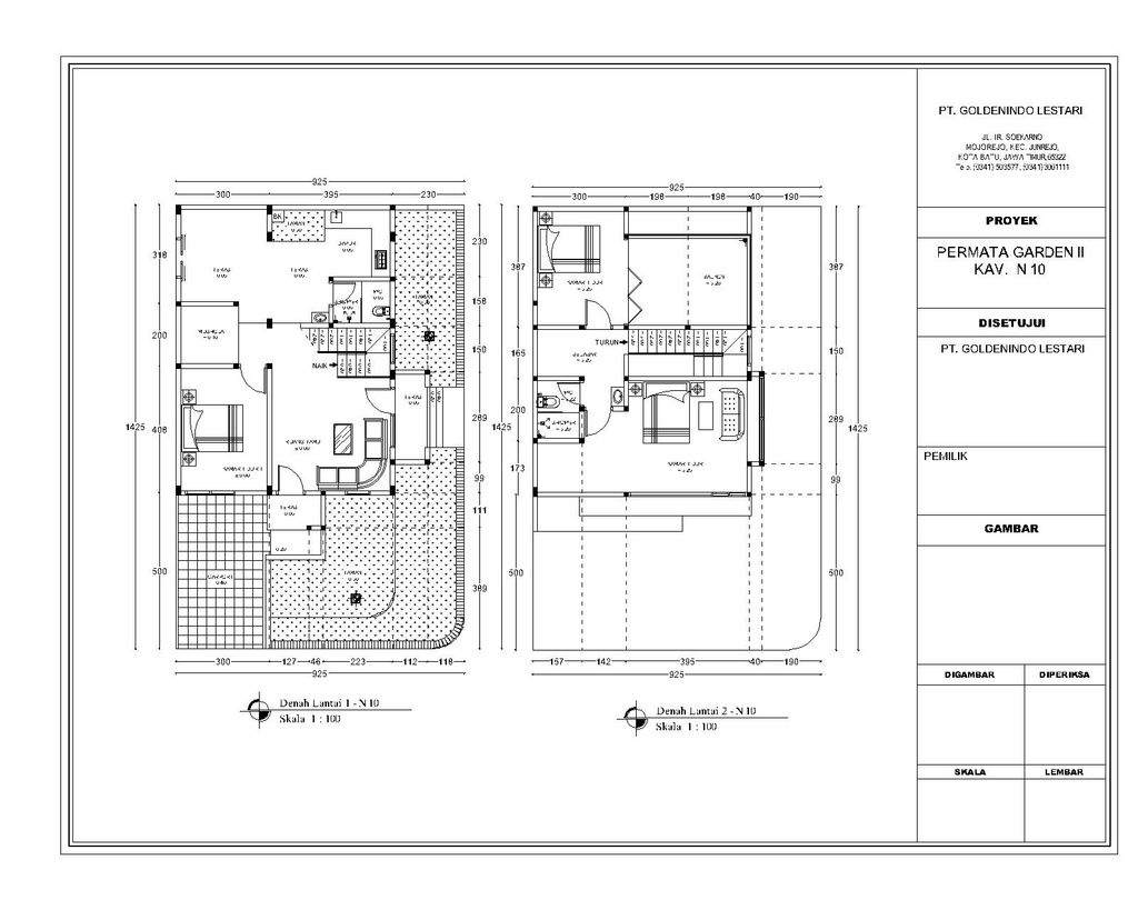 foto denah rumah tipe N-10 PGR perumahan PERMATA REGENCY TAHAP 2