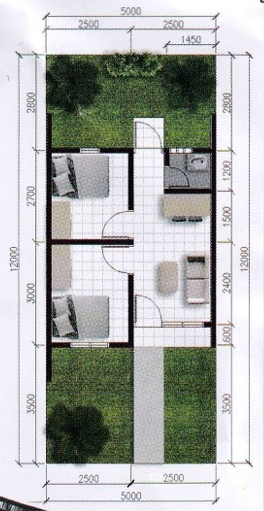 foto denah rumah tipe 22/72 SUBSIDI perumahan Pesona Gading Cibitung 1