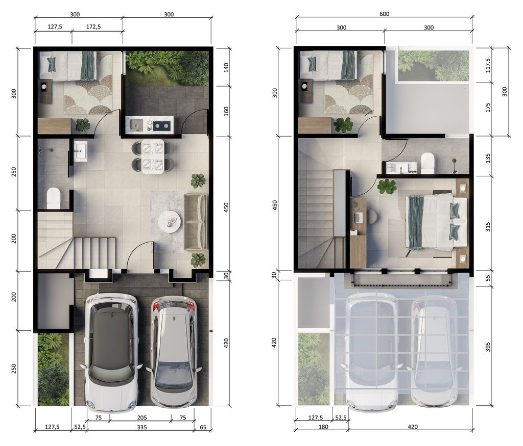 foto denah rumah tipe Foxton B perumahan CITRAHARMONI - CLUSTER NEWYORK - CAMBRIDGE