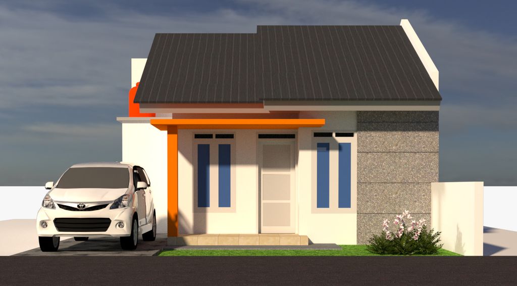 foto tampak rumah tipe 36 perumahan Citra Nusantara Mandiri Residence