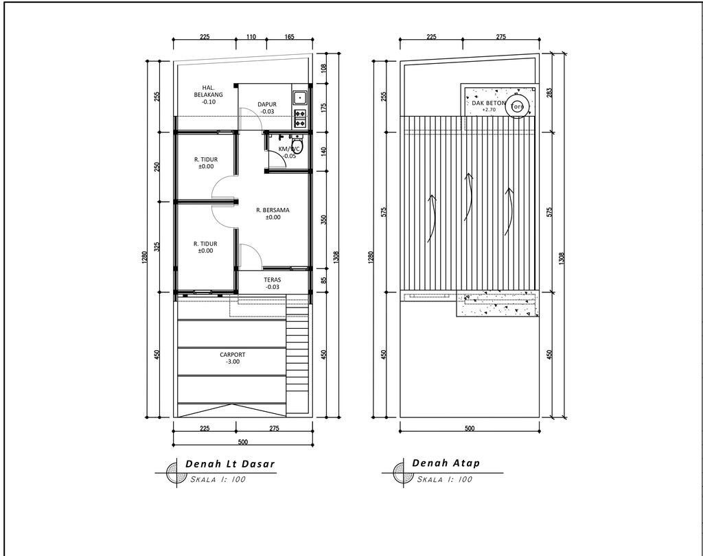 foto denah rumah tipe 30 1 Lantai Kontur 3m (347) perumahan G-Land Padalarang Valley
