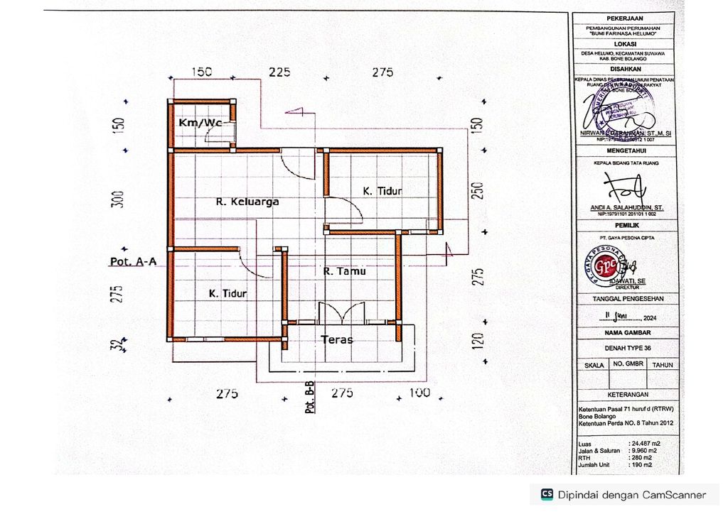 foto denah rumah tipe 36 perumahan PERUMAHAN BUMI FARINASA HULAWA 2