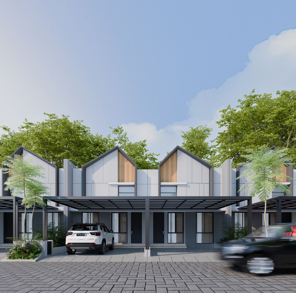 foto tampak rumah tipe 52 perumahan Sanatha Land Mayang