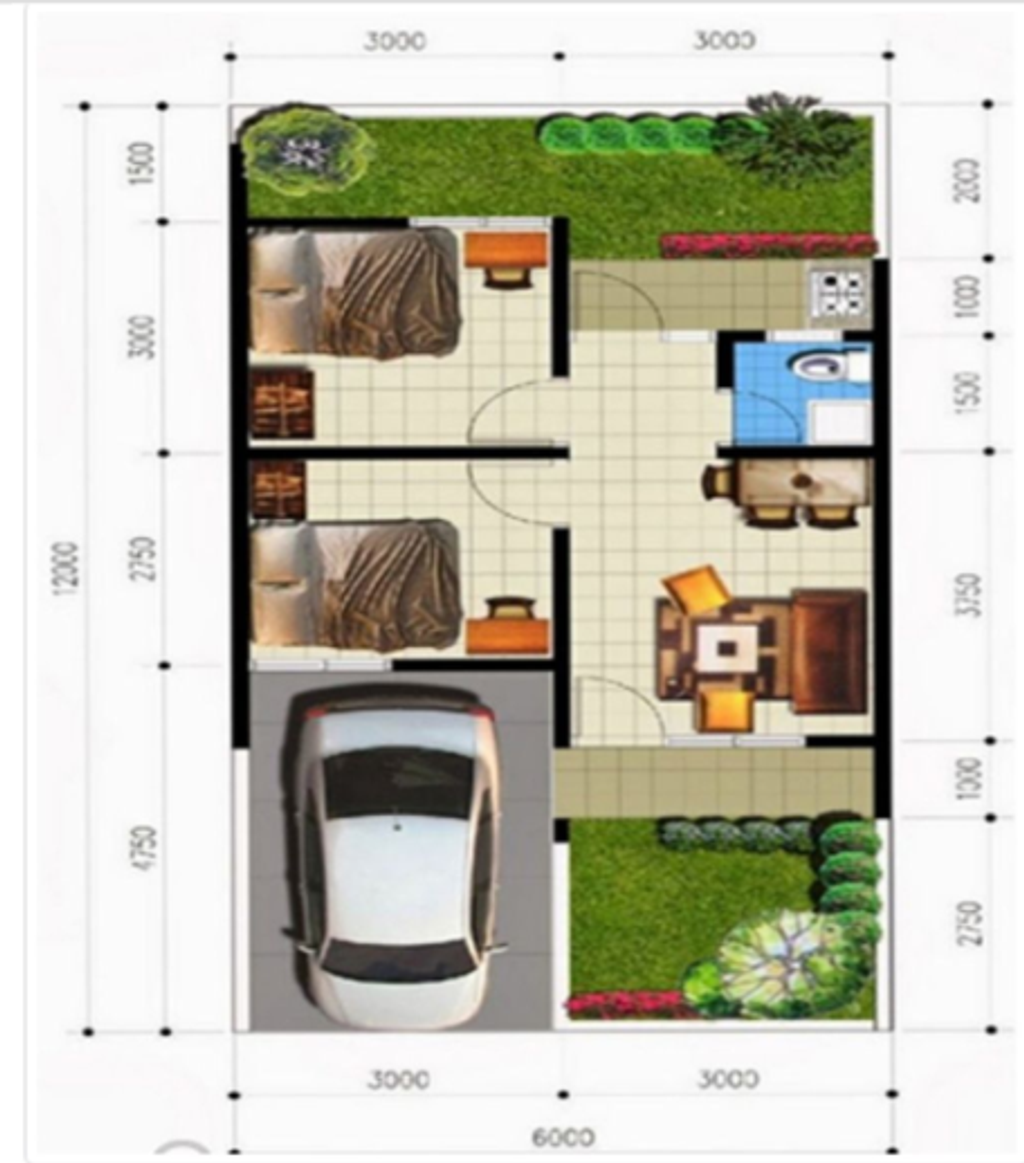 foto denah rumah tipe 36 perumahan RATU PERMAI RESIDENCE 4