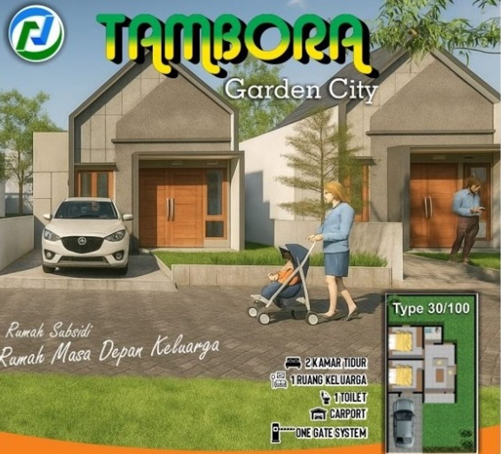 foto denah rumah tipe 30/100 perumahan TAMBORA GARDEN CITY
