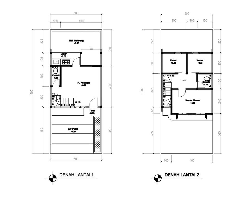 foto denah rumah tipe 50 Compact 3 Kamar HC (522) perumahan G-Land Ciwastra Park 2