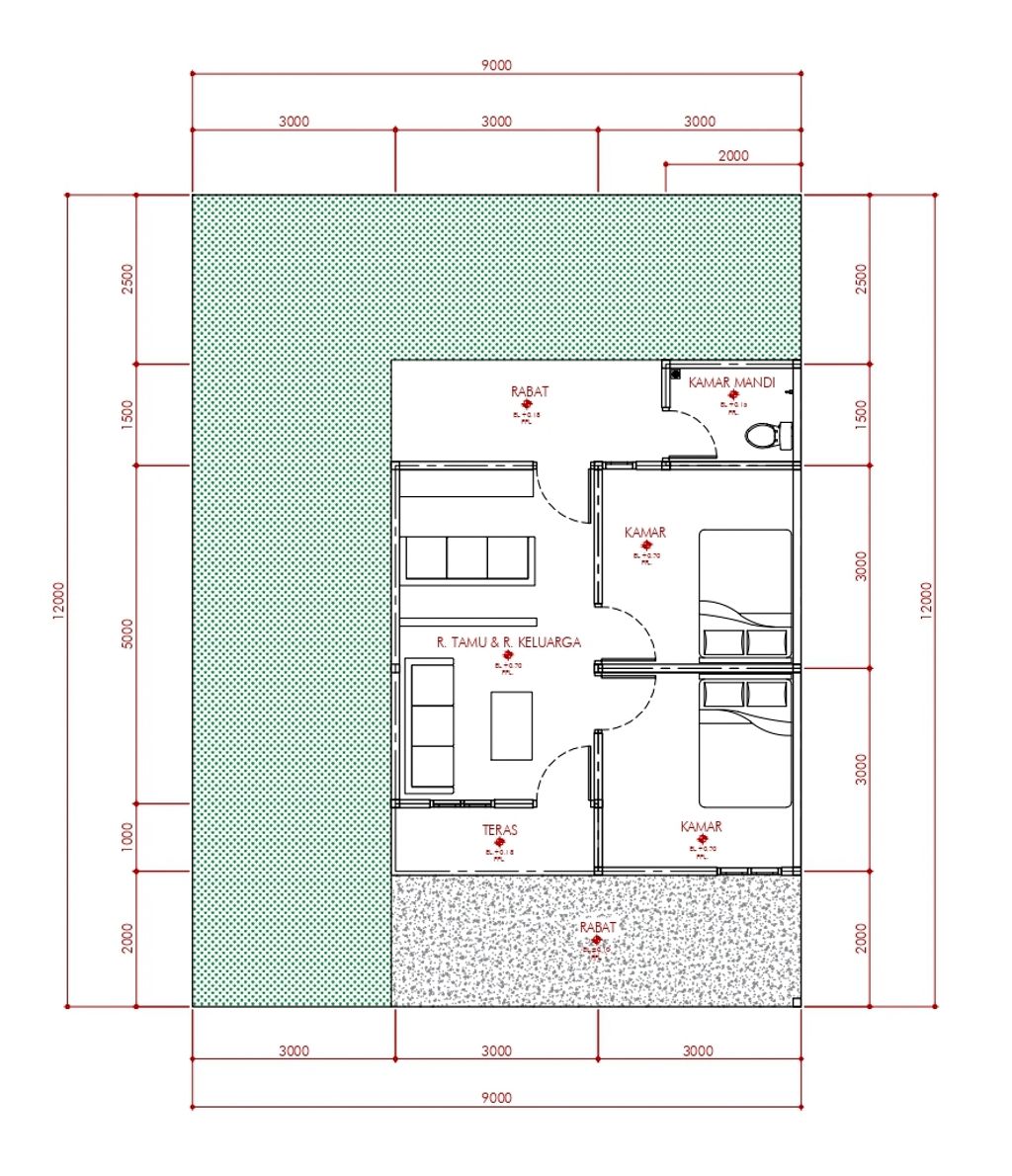 foto denah rumah tipe 36 perumahan GRIYA KOYA PRATAMA