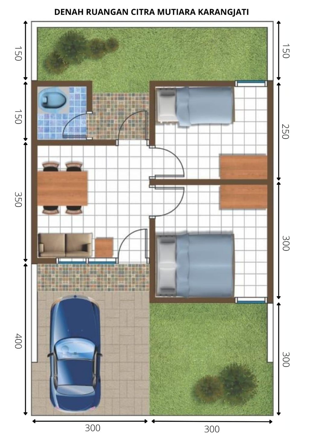 foto denah rumah tipe 27/70 perumahan Nawasena Cluster