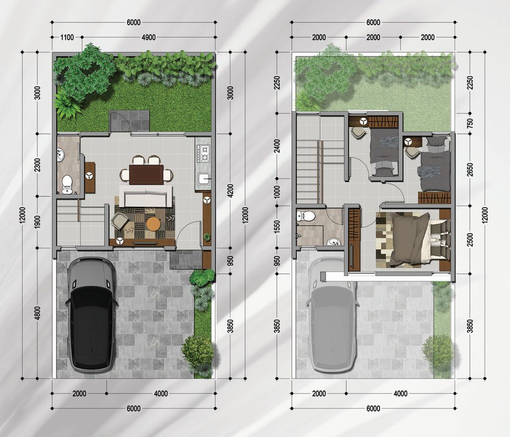 foto denah rumah tipe ROCHELIA 60/72 perumahan CITRALAND TEGAL_BRANDELLA