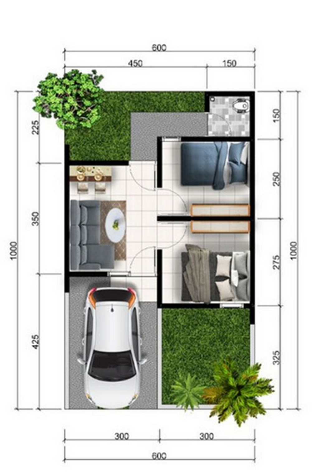 foto denah rumah tipe 31/60 E4.2 perumahan TRITIH GOLF RESIDENCE TAHAP 2