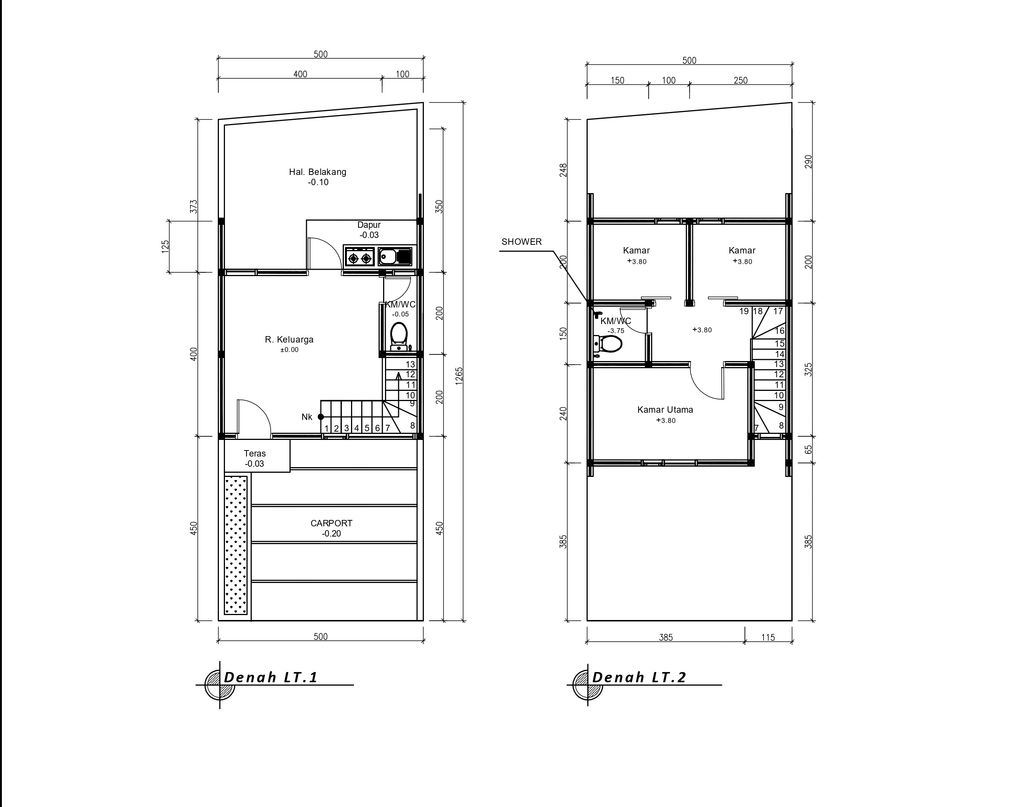foto denah rumah tipe 50 Compact (3 Kamar) High Ceiling (407) perumahan G-Land Katapang Residence 1