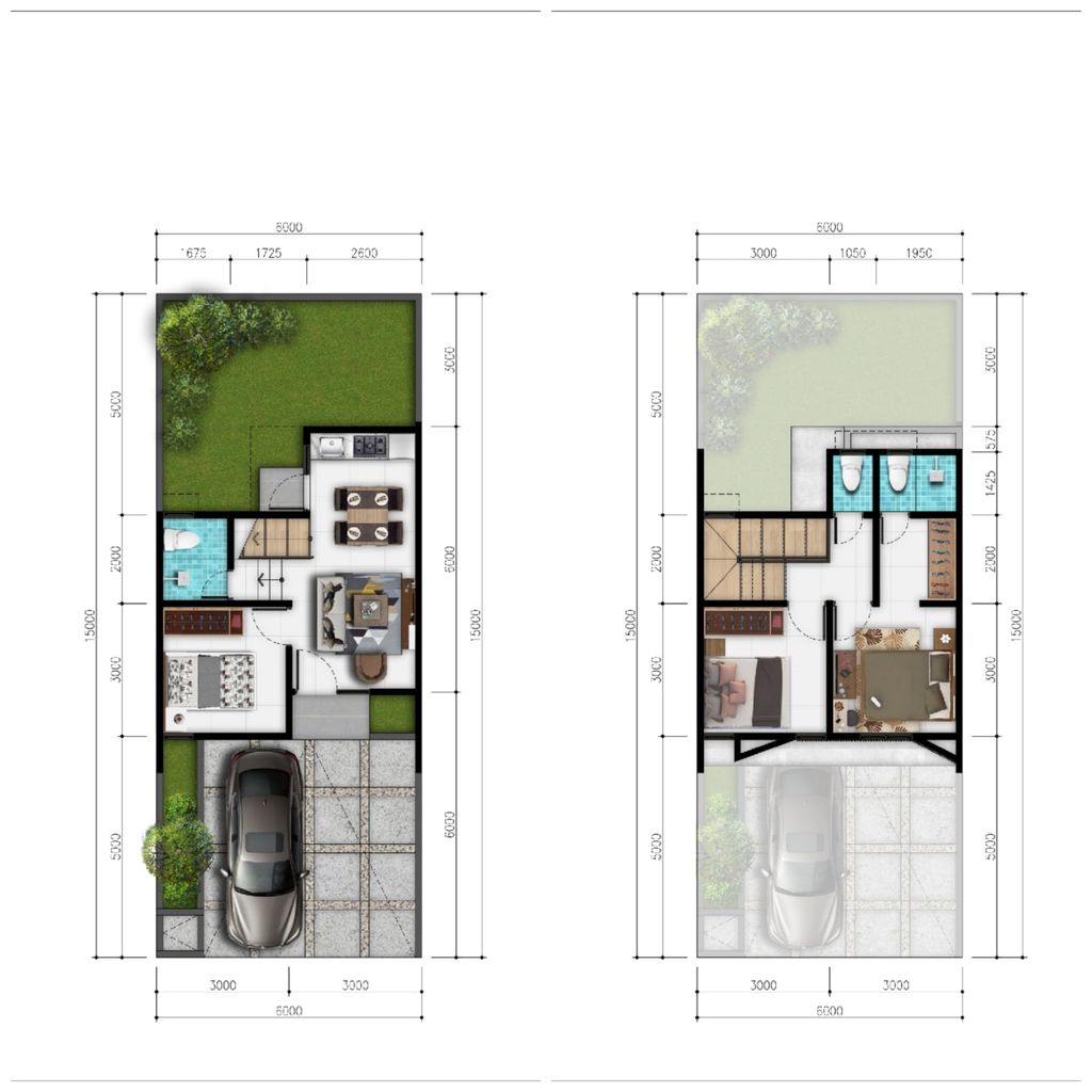 foto denah rumah tipe 68 perumahan PERUMAHAN CIOMAS RIVER VIEW