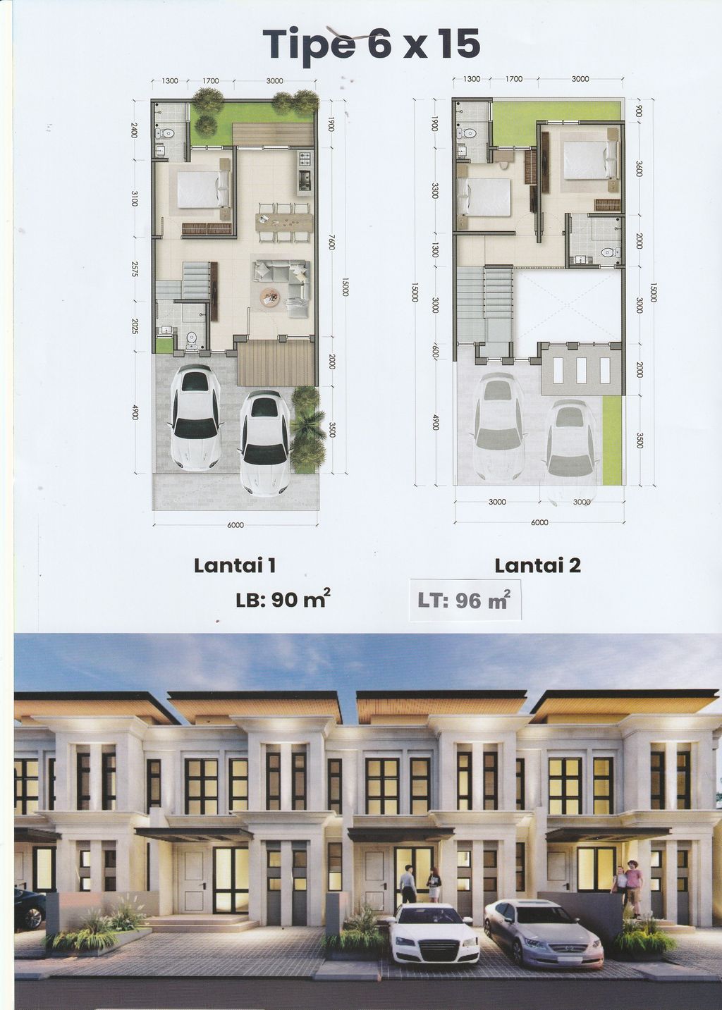 foto tampak rumah tipe AUREA perumahan KEMANG PRATAMA