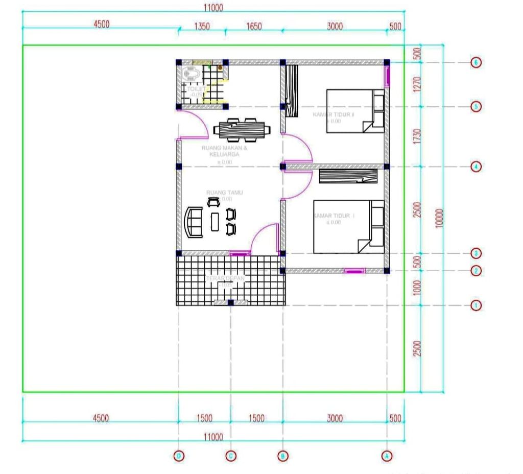 foto denah rumah tipe 36 perumahan GLOBAL PRIMA RESIDENCE