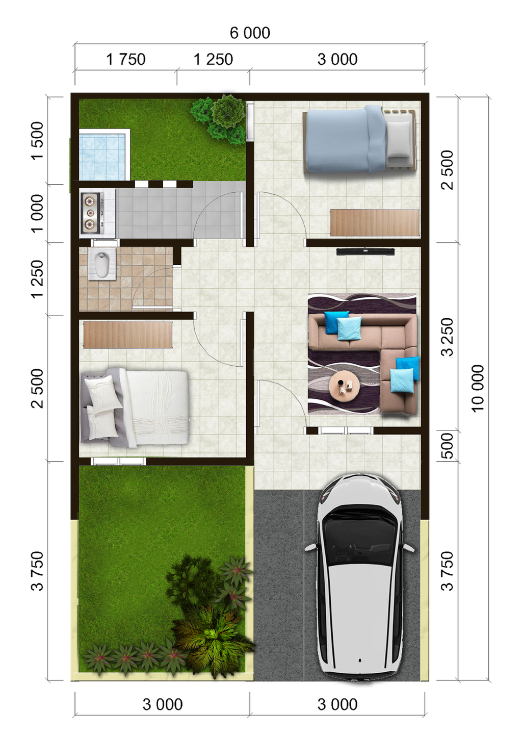 foto denah rumah tipe Subsidi perumahan Griya Alam Sentosa