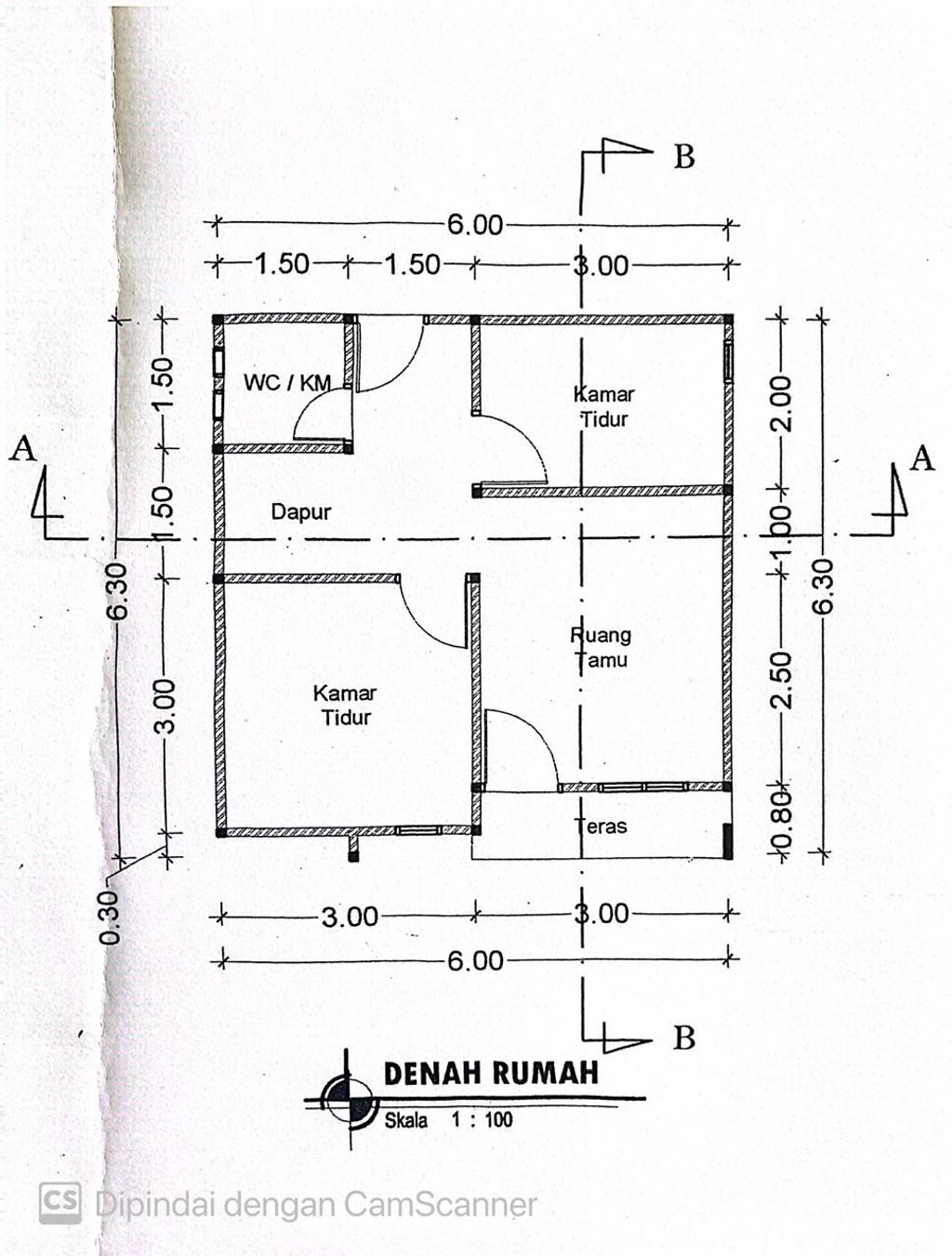 foto denah rumah tipe 36 perumahan MUTIARA ALAM SEGAR 2