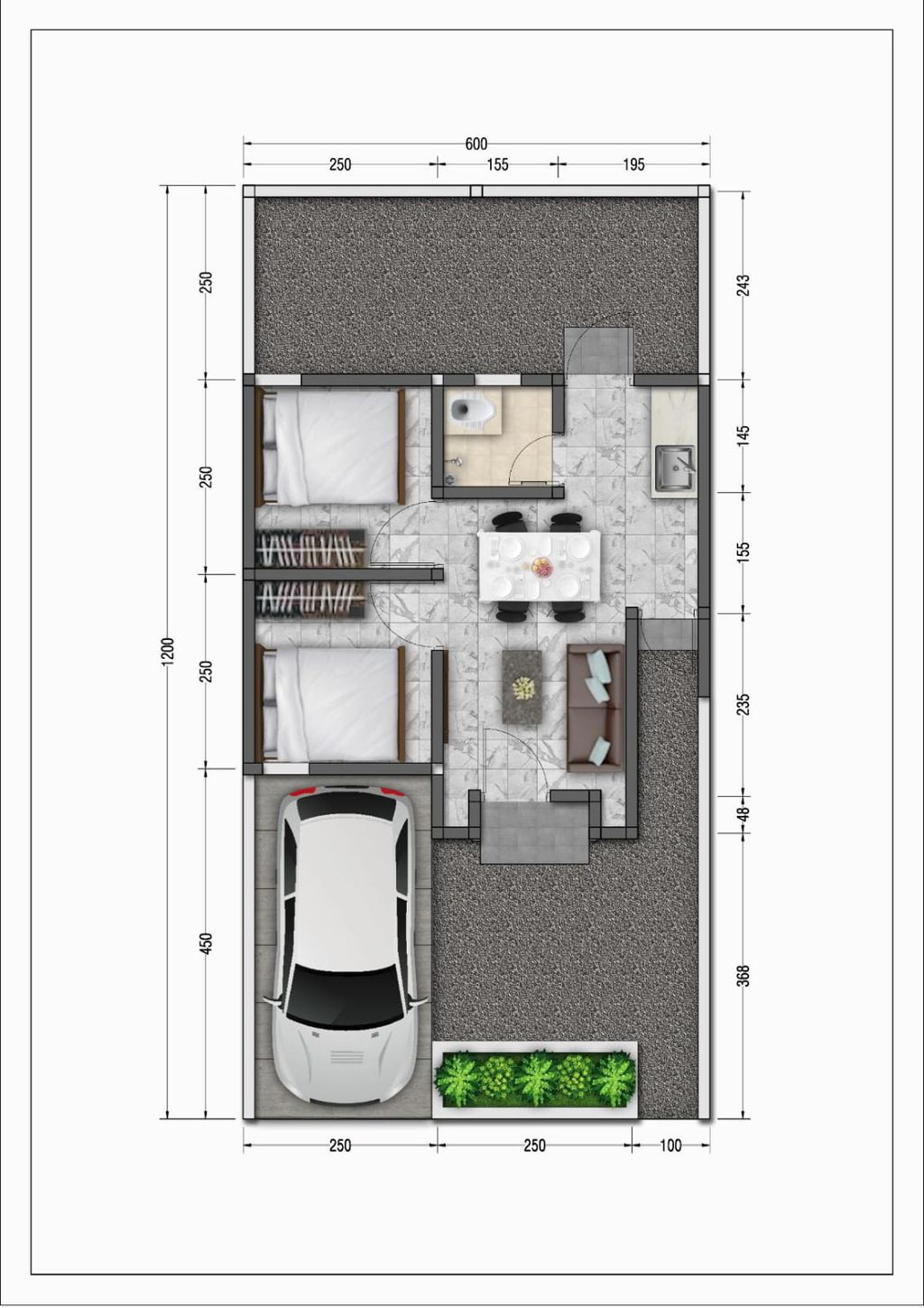 foto denah rumah tipe 32/72 perumahan GRAHA MAS RIVERA