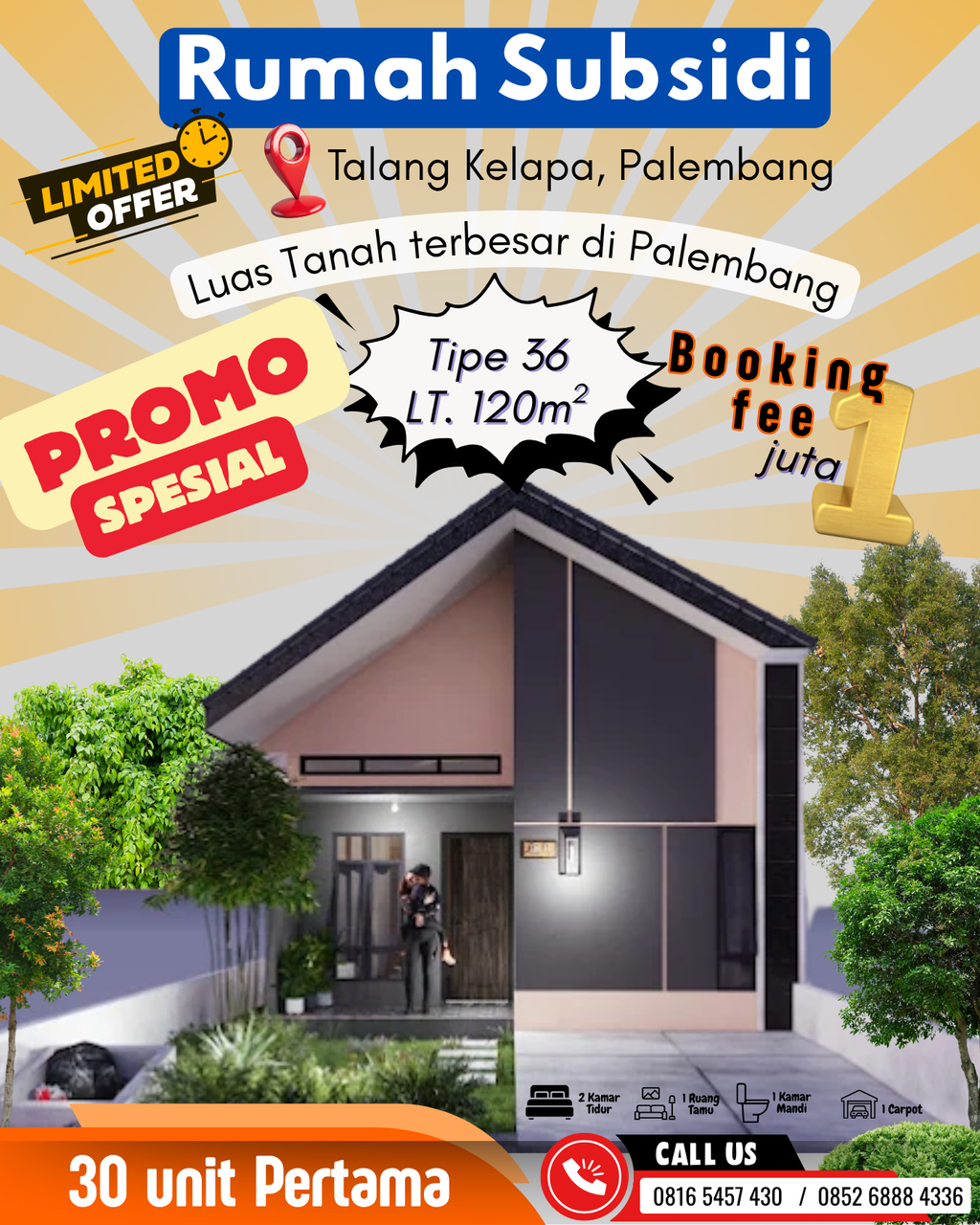 foto tampak rumah tipe 36 perumahan PERUMAHAN MUTIARA TALANG KELAPA